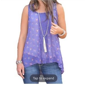Cruel Denim Women’s Flowery Dark Blue/Purple Tank
